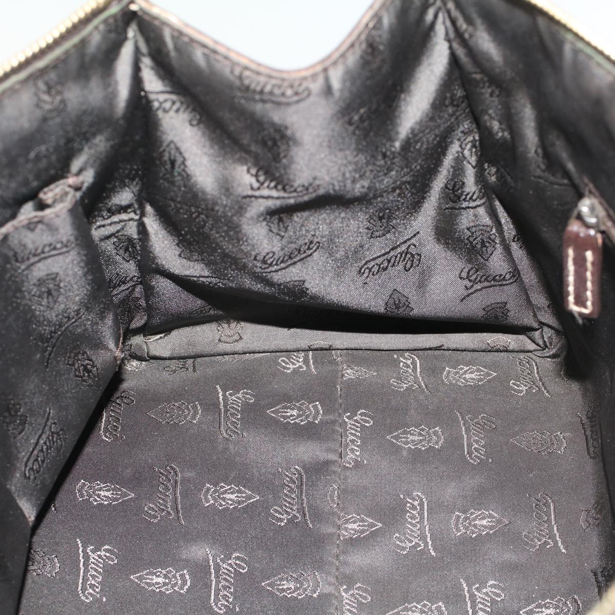 GUCCI GG Crystal Shoulder Bag Leather Beige 181490 bs7916