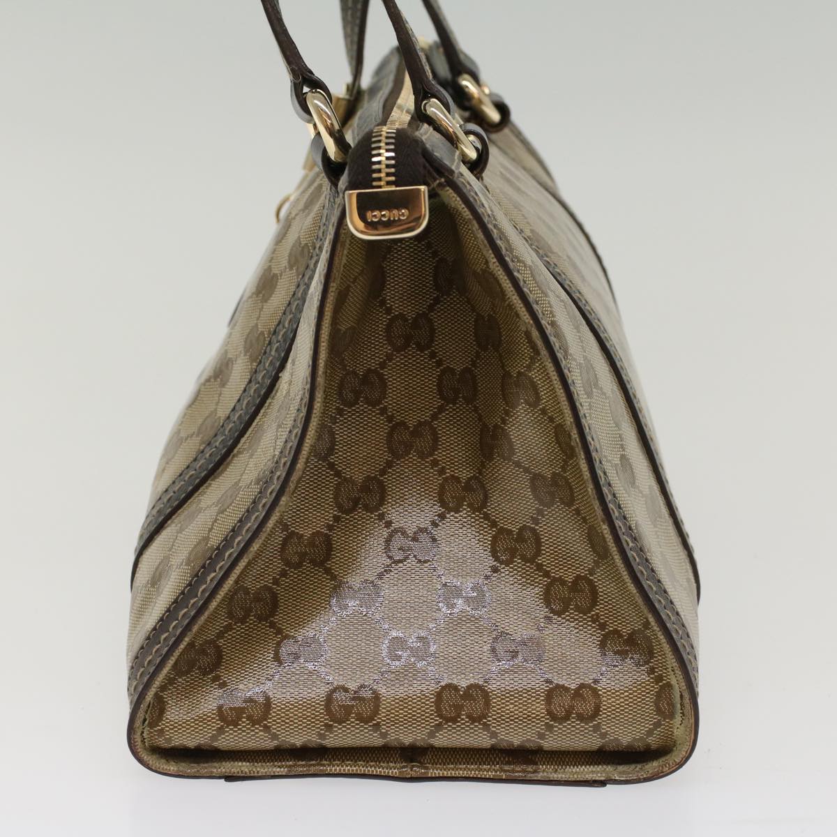 GUCCI GG Crystal Shoulder Bag Leather Beige 181490 bs7916