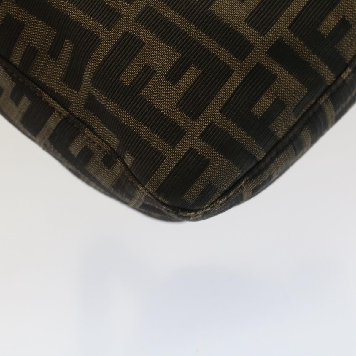 FENDI Zucca Canvas Mamma Baguette Shoulder Bag Black Brown bs7918