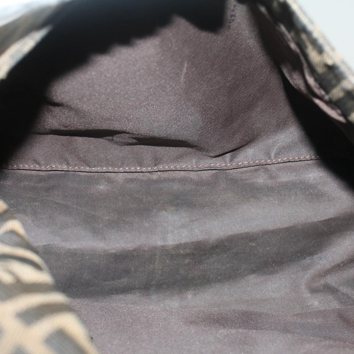 FENDI Zucca Canvas Mamma Baguette Shoulder Bag Black Brown bs7918