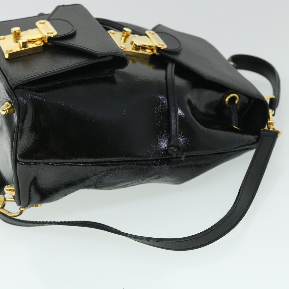 FENDI Backpack Leather Black bs7930