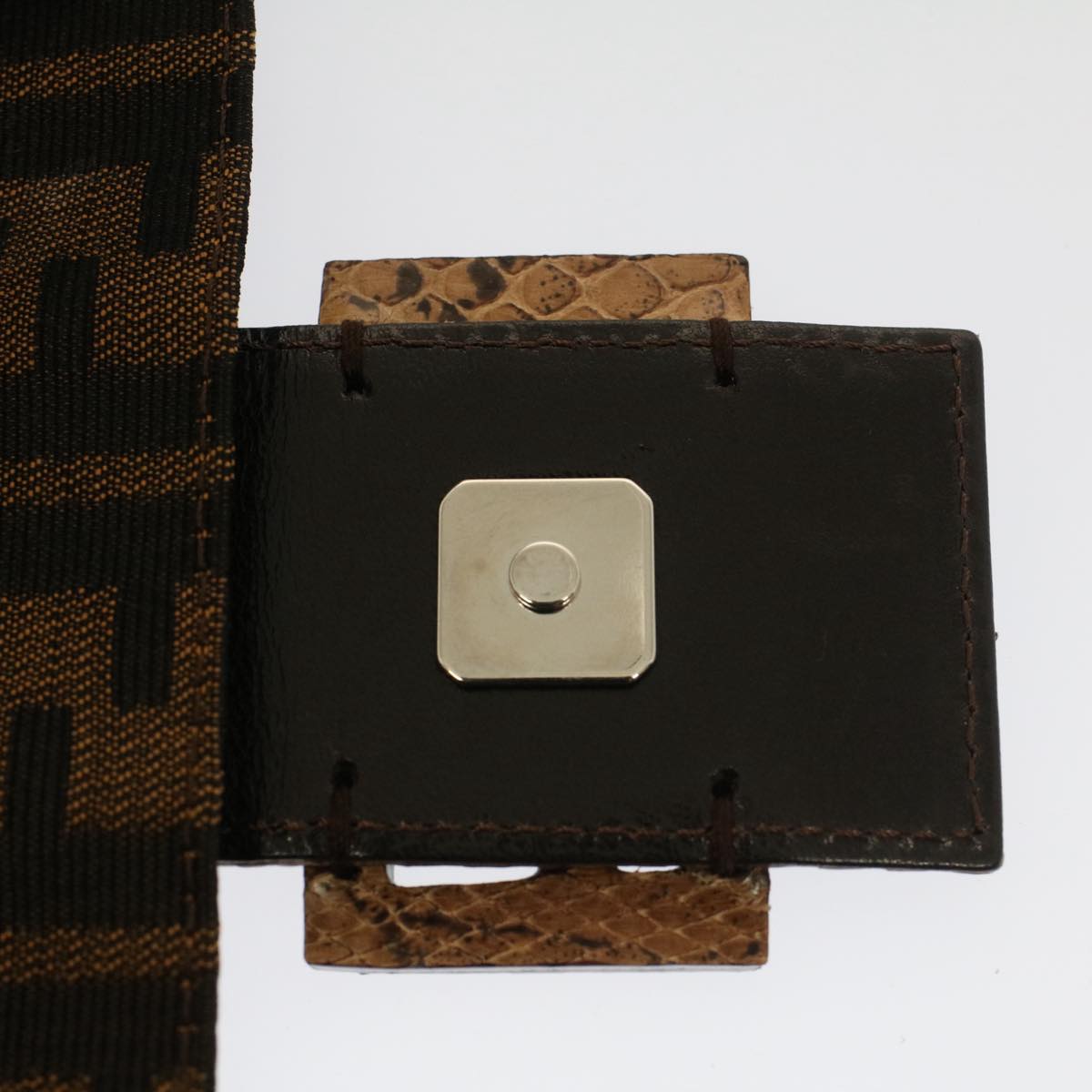 FENDI Zucca Canvas Mamma Baguette Shoulder Bag Black Brown bs7953A