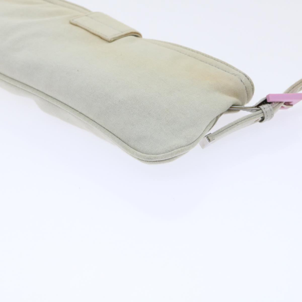 FENDI Mamma Baguette Shoulder Bag cotton Beige Pink bs7965