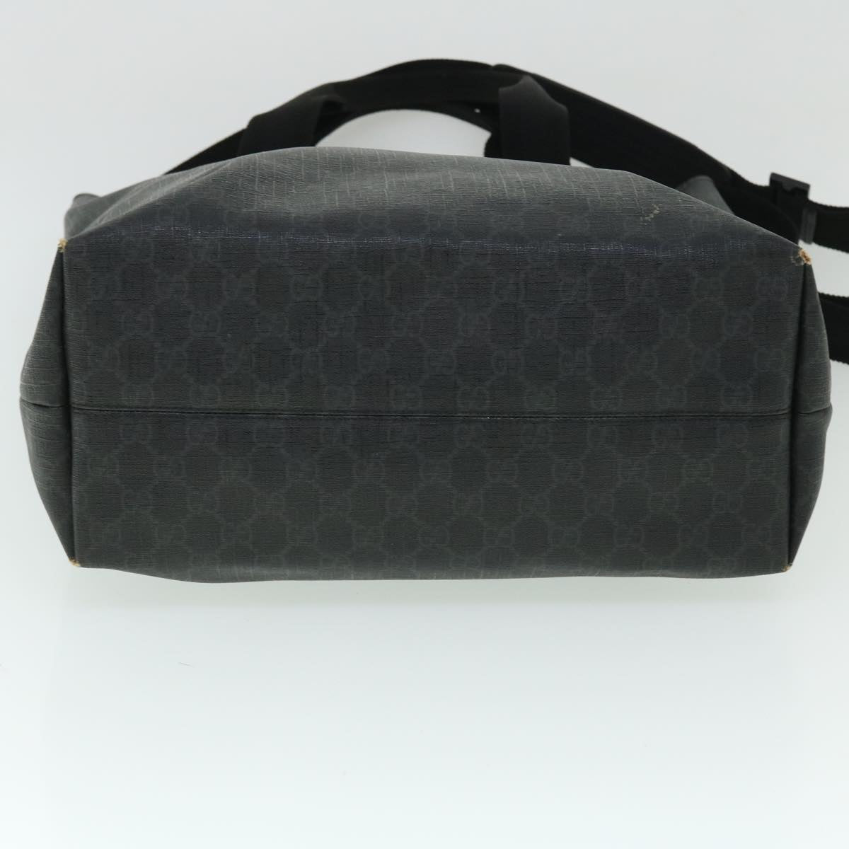 GUCCI GG Canvas Tote Bag PVC Leather 2way Black 162163 bs7983