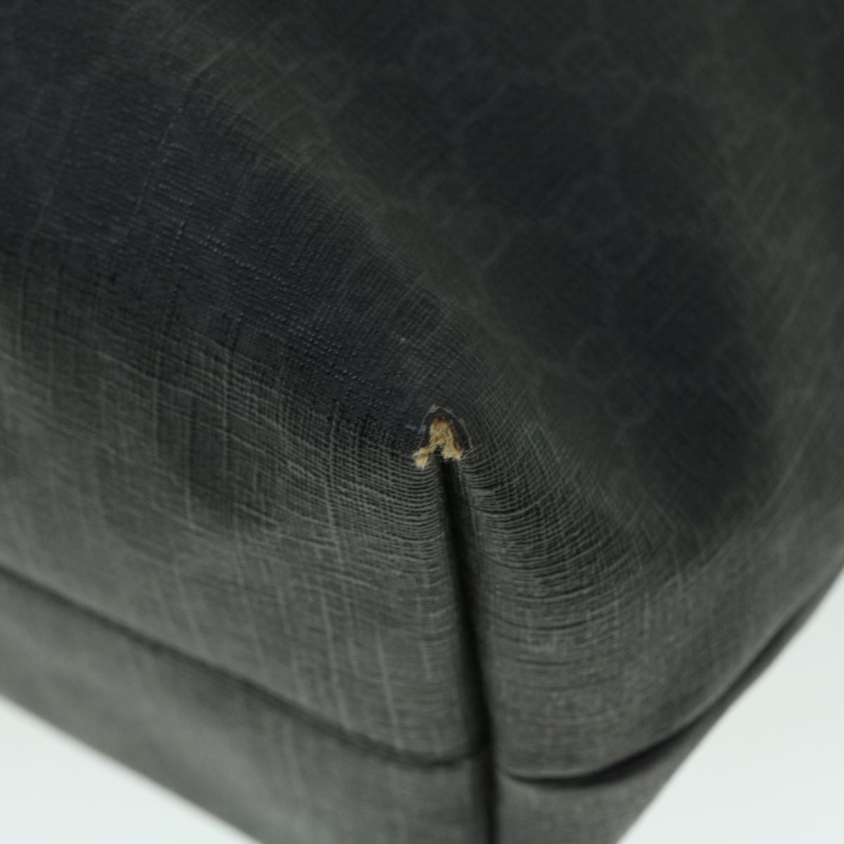 GUCCI GG Canvas Tote Bag PVC Leather 2way Black 162163 bs7983