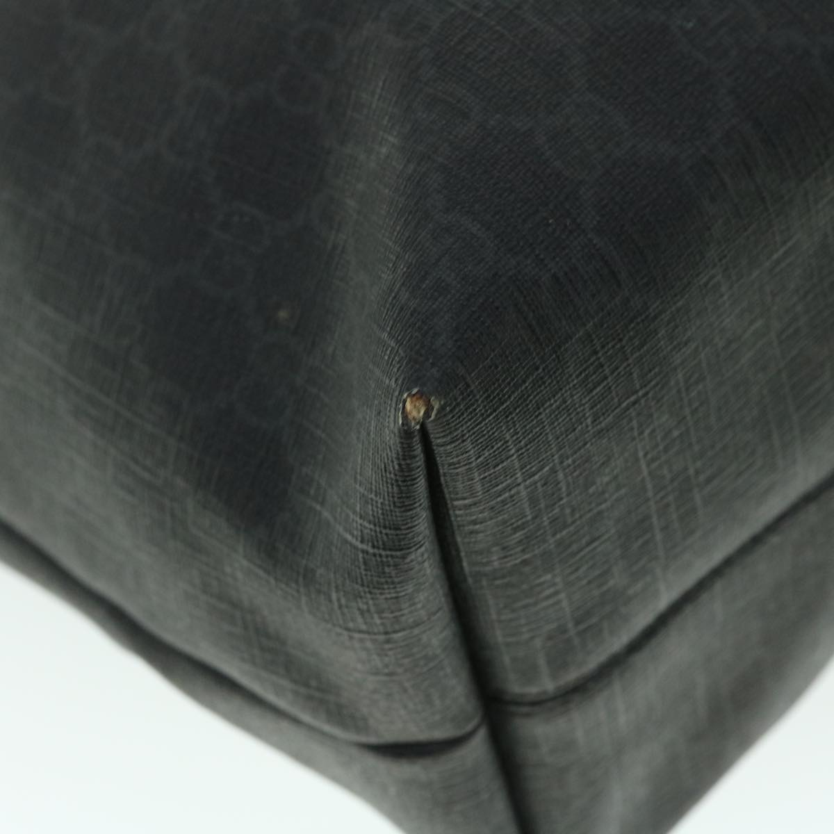 GUCCI GG Canvas Tote Bag PVC Leather 2way Black 162163 bs7983