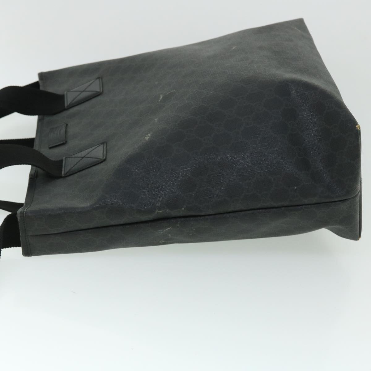 GUCCI GG Canvas Tote Bag PVC Leather 2way Black 162163 bs7983