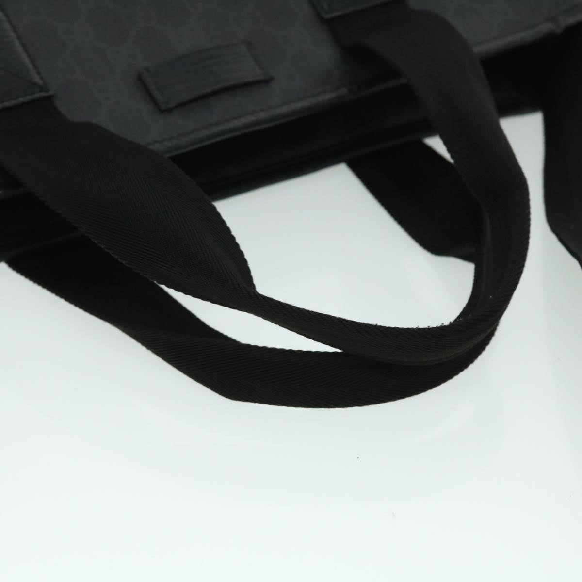 GUCCI GG Canvas Tote Bag PVC Leather 2way Black 162163 bs7983