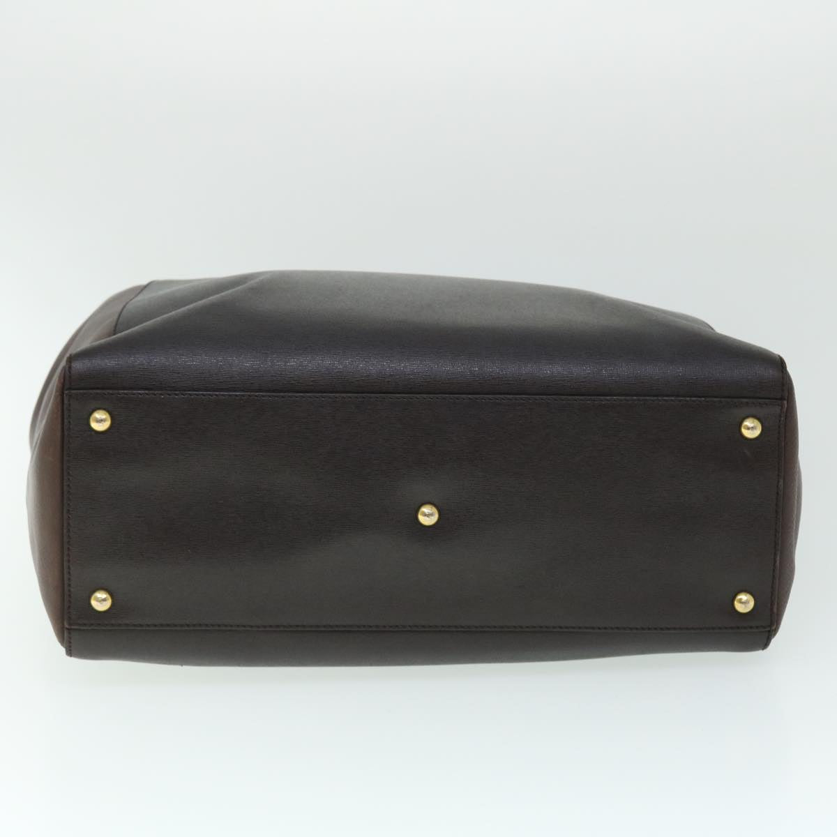 FENDI Hand Bag Leather PVC Leather Brown bs8008