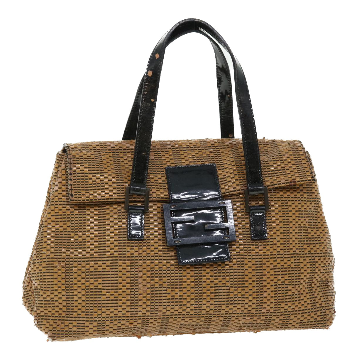 FENDI Mamma Baguette Shoulder Bag Canvas Brown bs8010