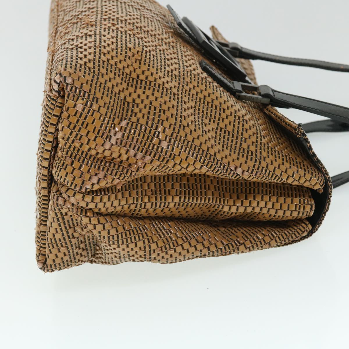 FENDI Mamma Baguette Shoulder Bag Canvas Brown bs8010