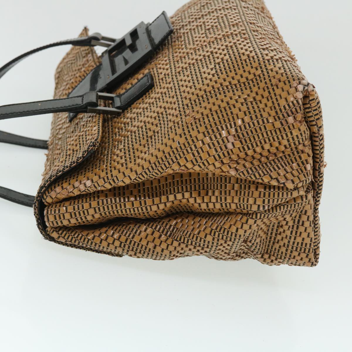 FENDI Mamma Baguette Shoulder Bag Canvas Brown bs8010