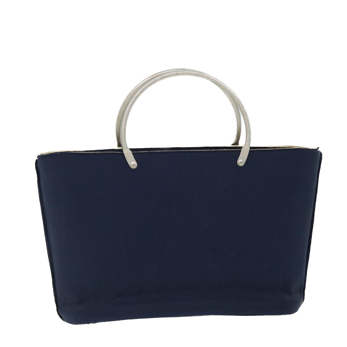 CHANEL Hand Bag Canvas Navy CC bs8016