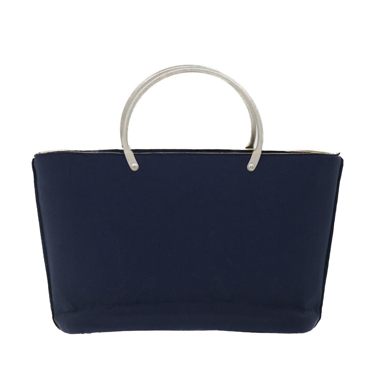 CHANEL Hand Bag Canvas Navy CC bs8016