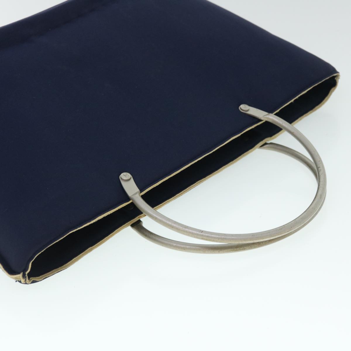 CHANEL Hand Bag Canvas Navy CC bs8016