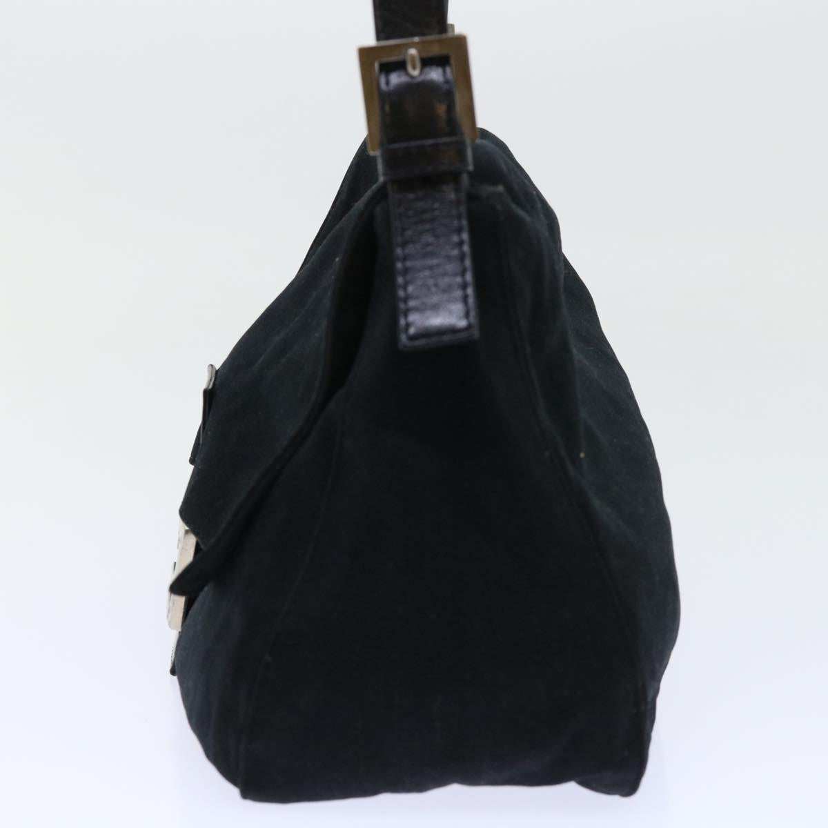 FENDI Mamma Baguette Shoulder Bag Nylon Leather Black bs8028