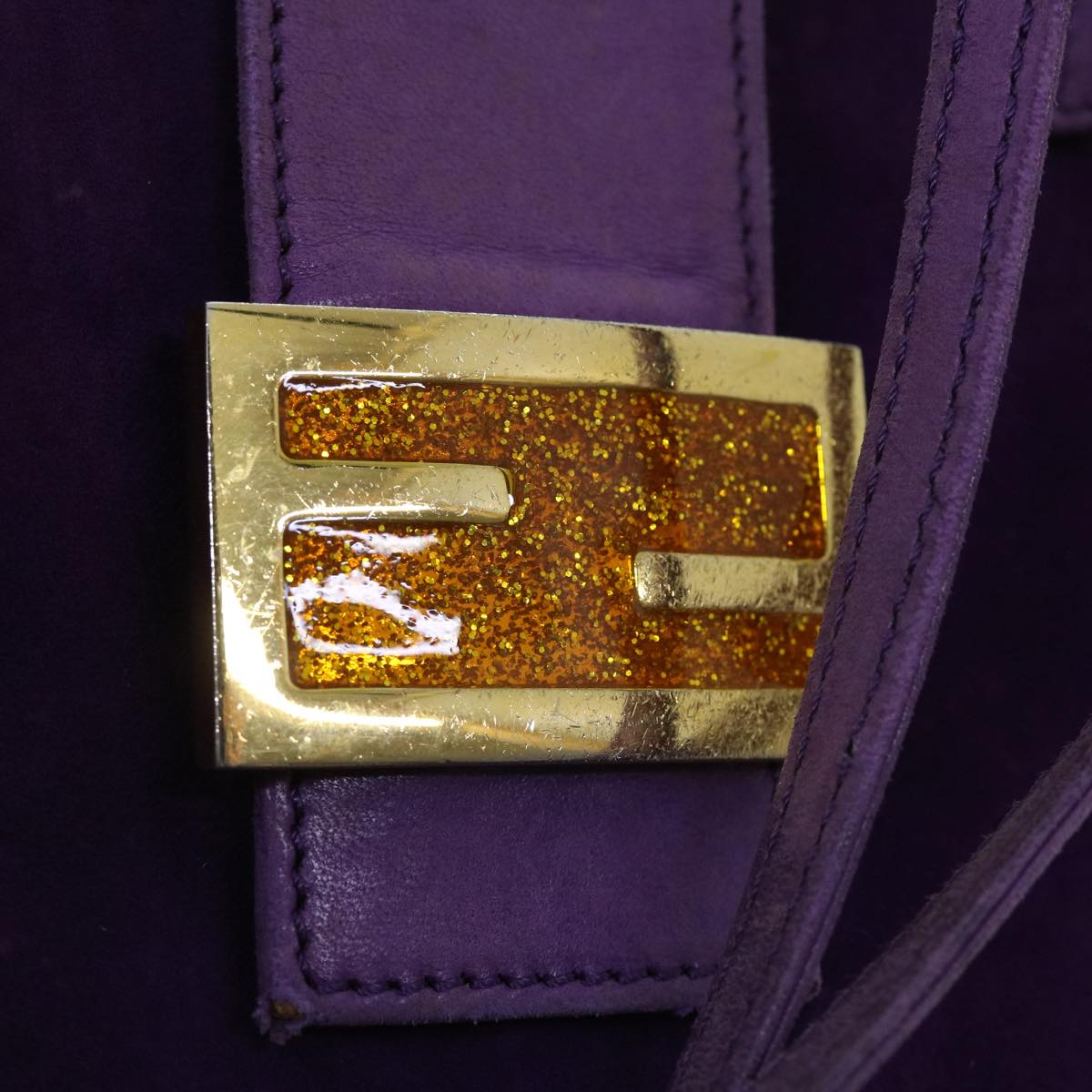 FENDI Shoulder Bag Suede Purple bs8035