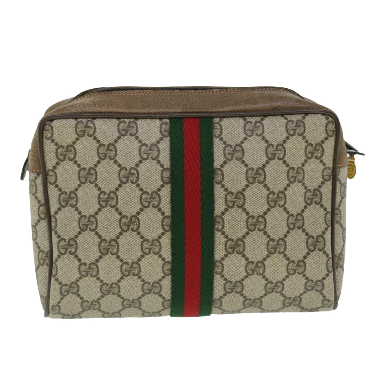 GUCCI GG Canvas Web Sherry Line Clutch Bag Beige Red Green 89 01 012 bs8038