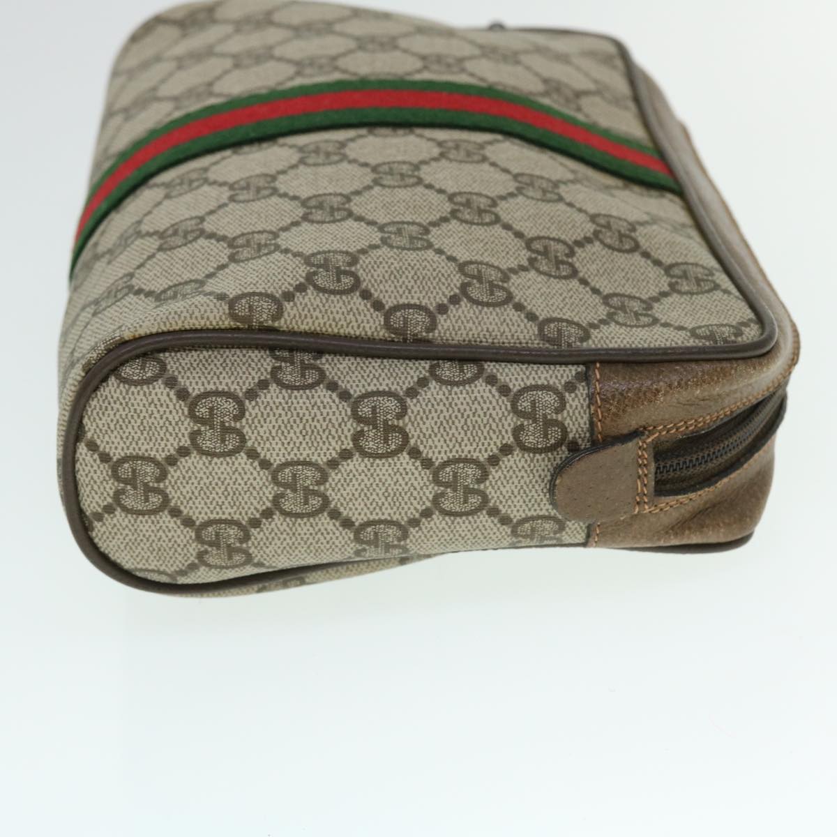 GUCCI GG Canvas Web Sherry Line Clutch Bag Beige Red Green 89 01 012 bs8038