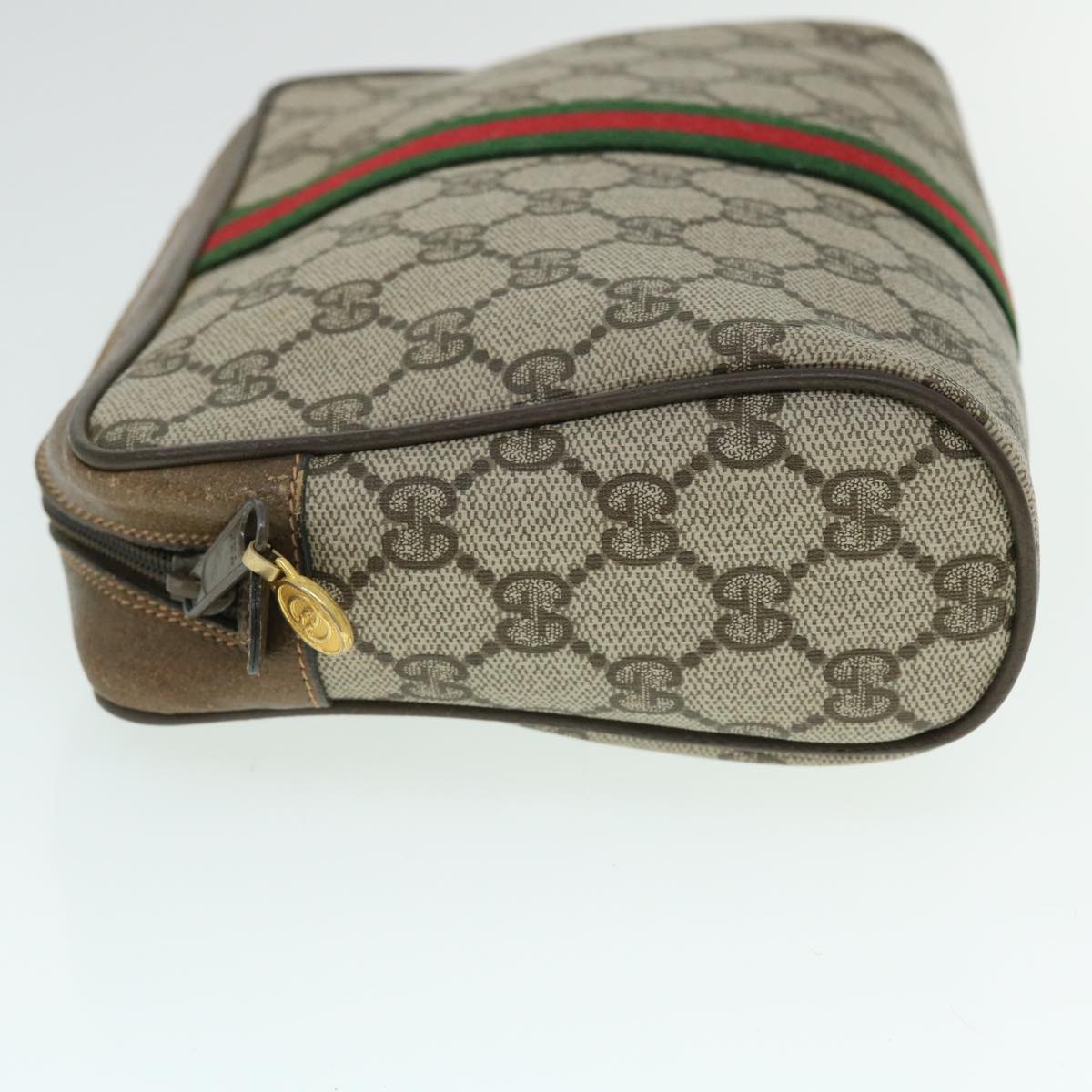 GUCCI GG Canvas Web Sherry Line Clutch Bag Beige Red Green 89 01 012 bs8038