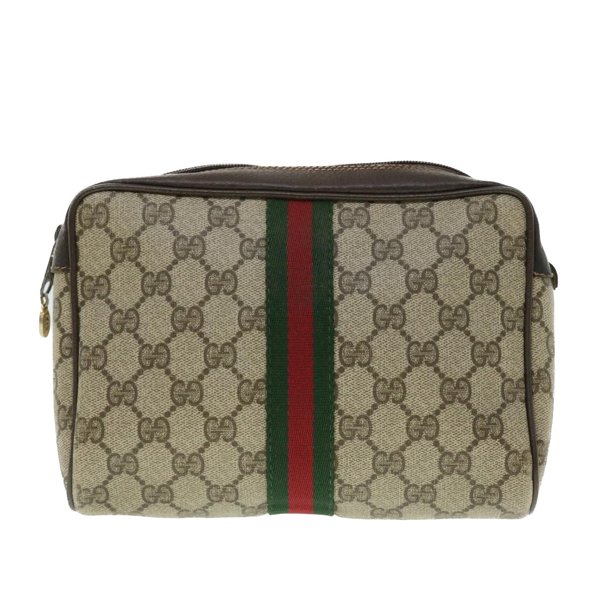 GUCCI GG Canvas Web Sherry Line Clutch Bag Beige Red 98 72 014 3553 bs8039