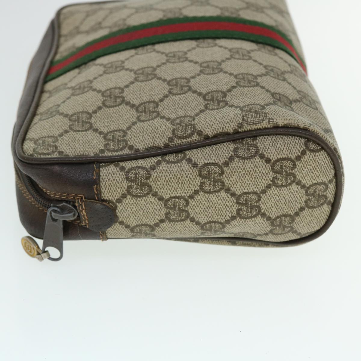 GUCCI GG Canvas Web Sherry Line Clutch Bag Beige Red 98 72 014 3553 bs8039