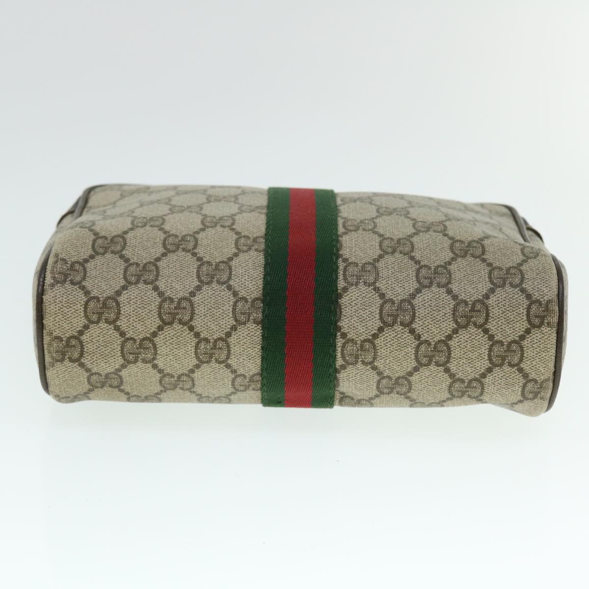 GUCCI GG Canvas Web Sherry Line Clutch Bag Beige Red 98 72 014 3553 bs8039