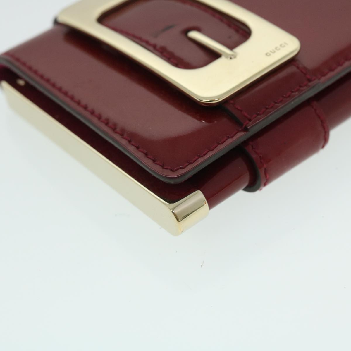 GUCCI Clutch Bag Patent leather Red bs8074
