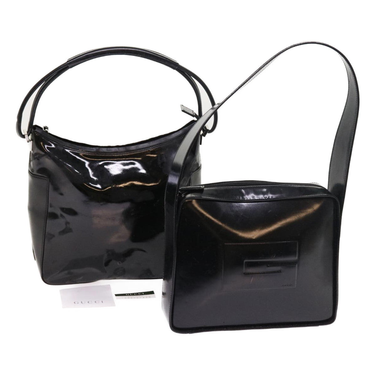 GUCCI Shoulder Bag Leather 2Set Black bs8084