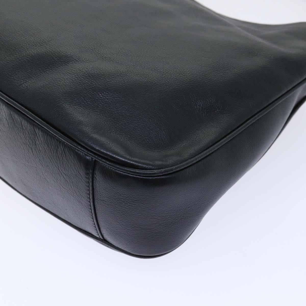 GUCCI Bamboo Shoulder Bag Leather 2way Black 001 1732 1688 bs8089