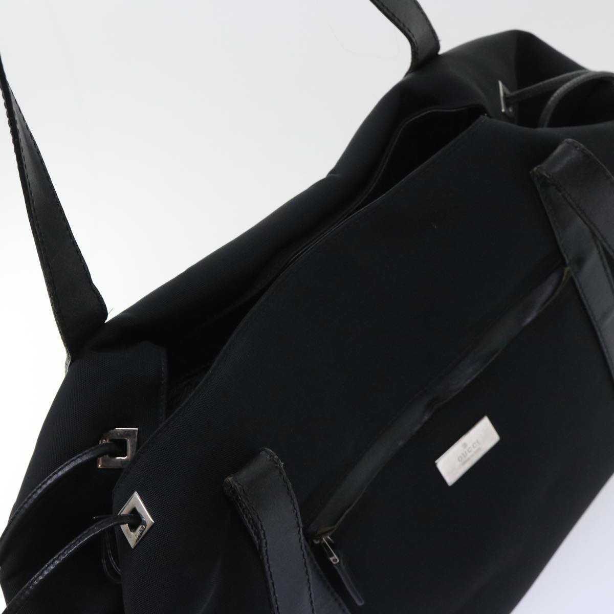 GUCCI Shoulder Bag Canvas Black bs8090