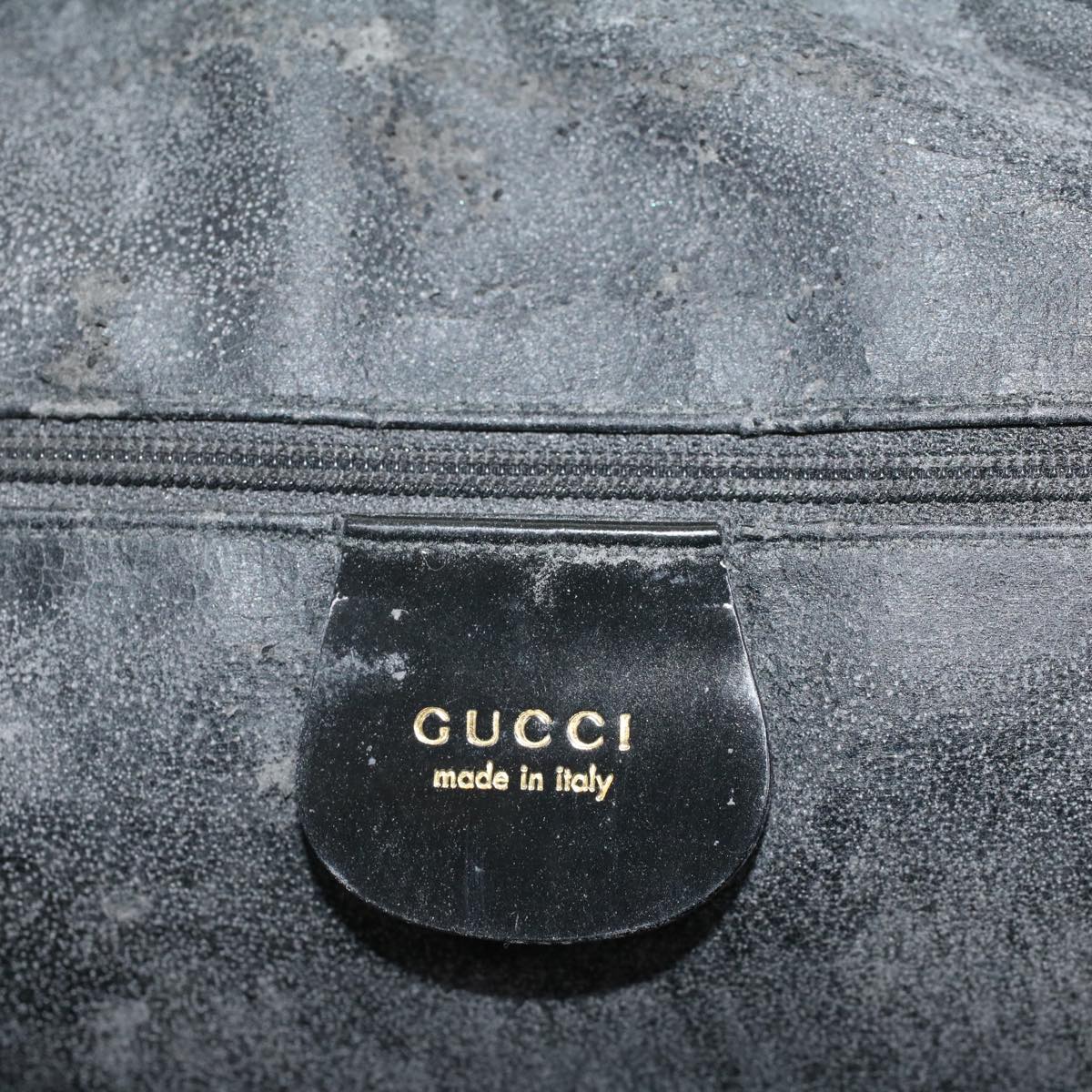 GUCCI Bamboo Shoulder Bag Patent leather Black bs8138