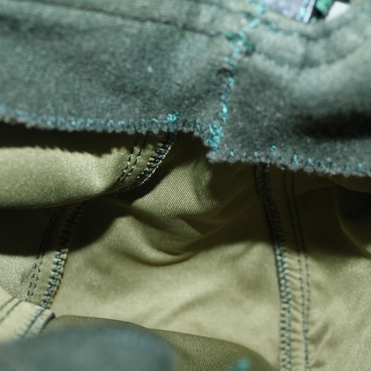 FENDI Mamma Baguette Shoulder Bag cotton Green Light Blue bs8194
