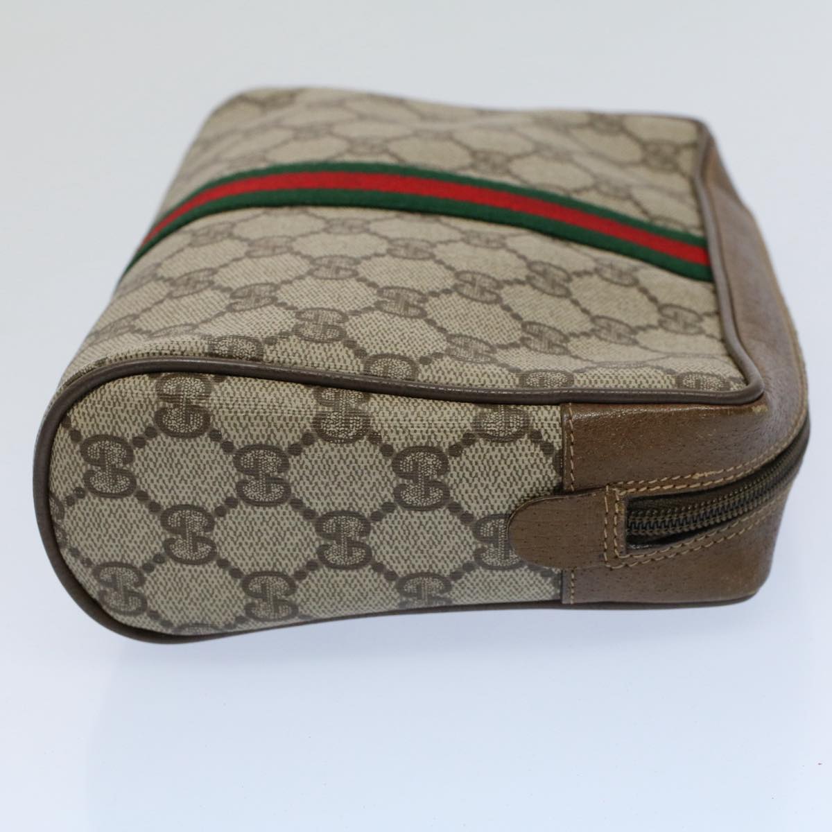 GUCCI GG Canvas Web Sherry Line Clutch Bag Beige Red Green 89 01 012 bs8258
