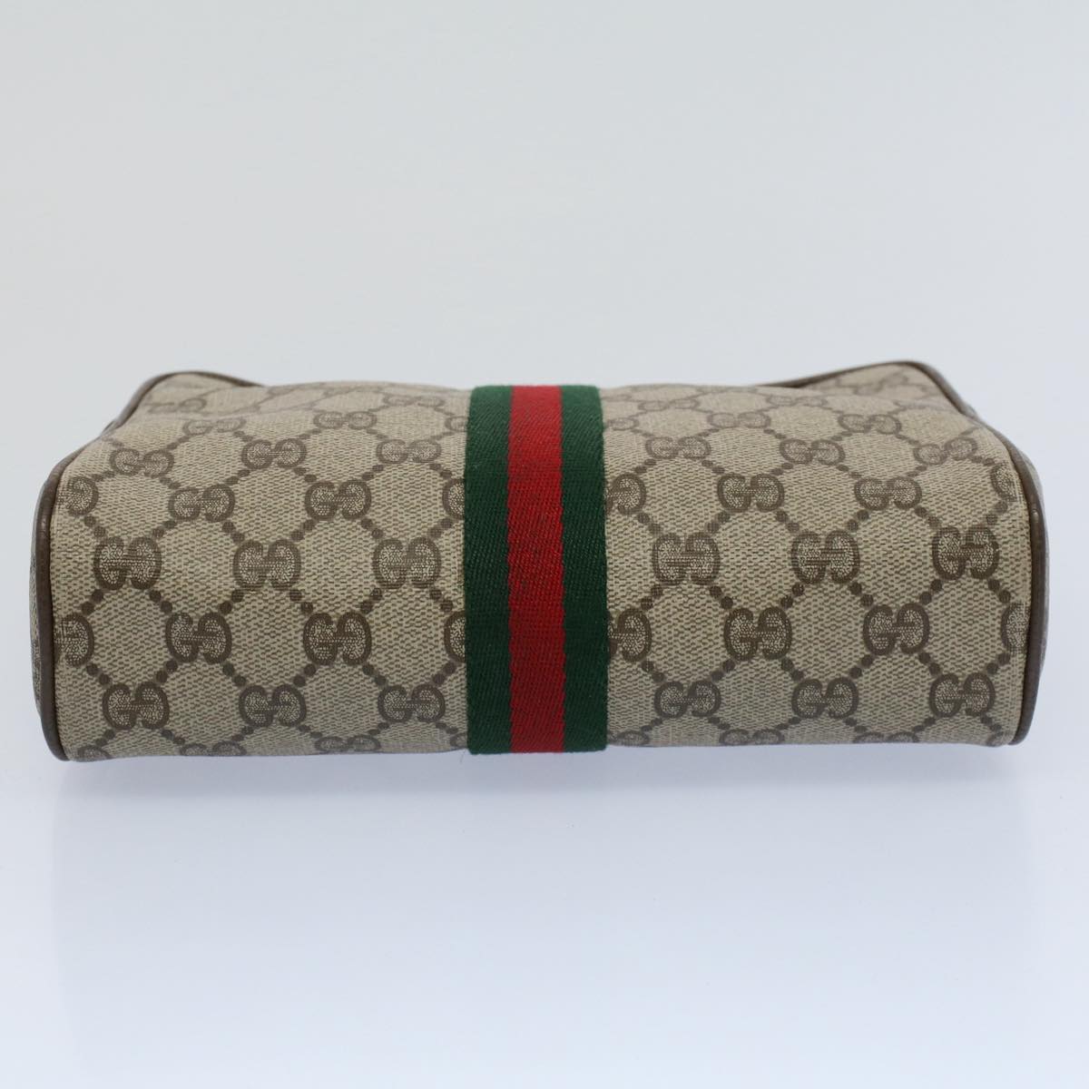 GUCCI GG Canvas Web Sherry Line Clutch Bag Beige Red Green 89 01 012 bs8258