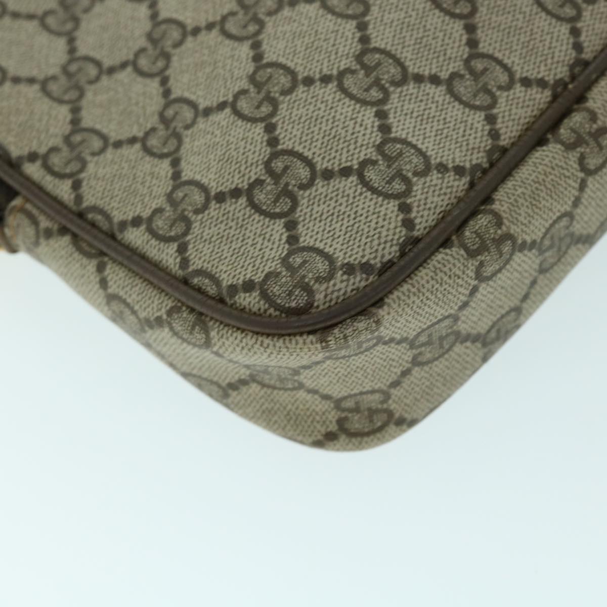 GUCCI GG Canvas Shoulder Bag PVC Leather Beige bs8259