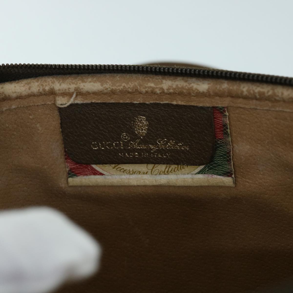 GUCCI GG Canvas Shoulder Bag PVC Leather Beige bs8259