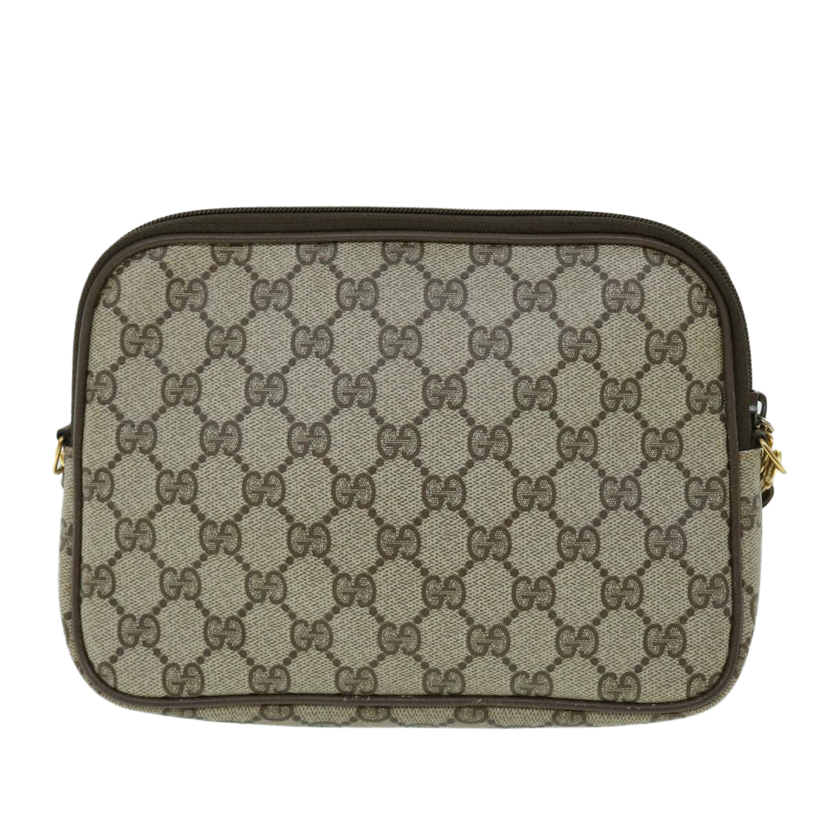 GUCCI GG Canvas Shoulder Bag PVC Leather Beige bs8259