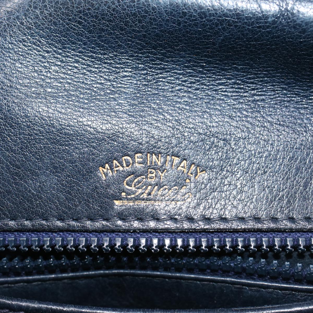 GUCCI Sherry Line Shoulder Bag Leather Black Red Navy bs8337
