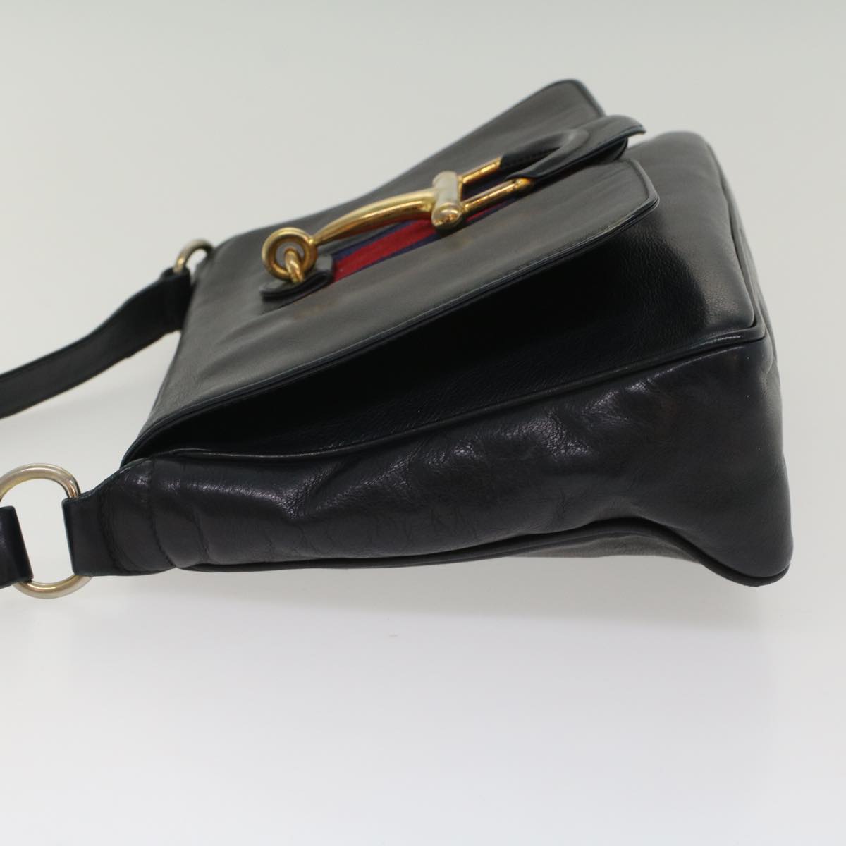 GUCCI Sherry Line Shoulder Bag Leather Black Red Navy bs8337