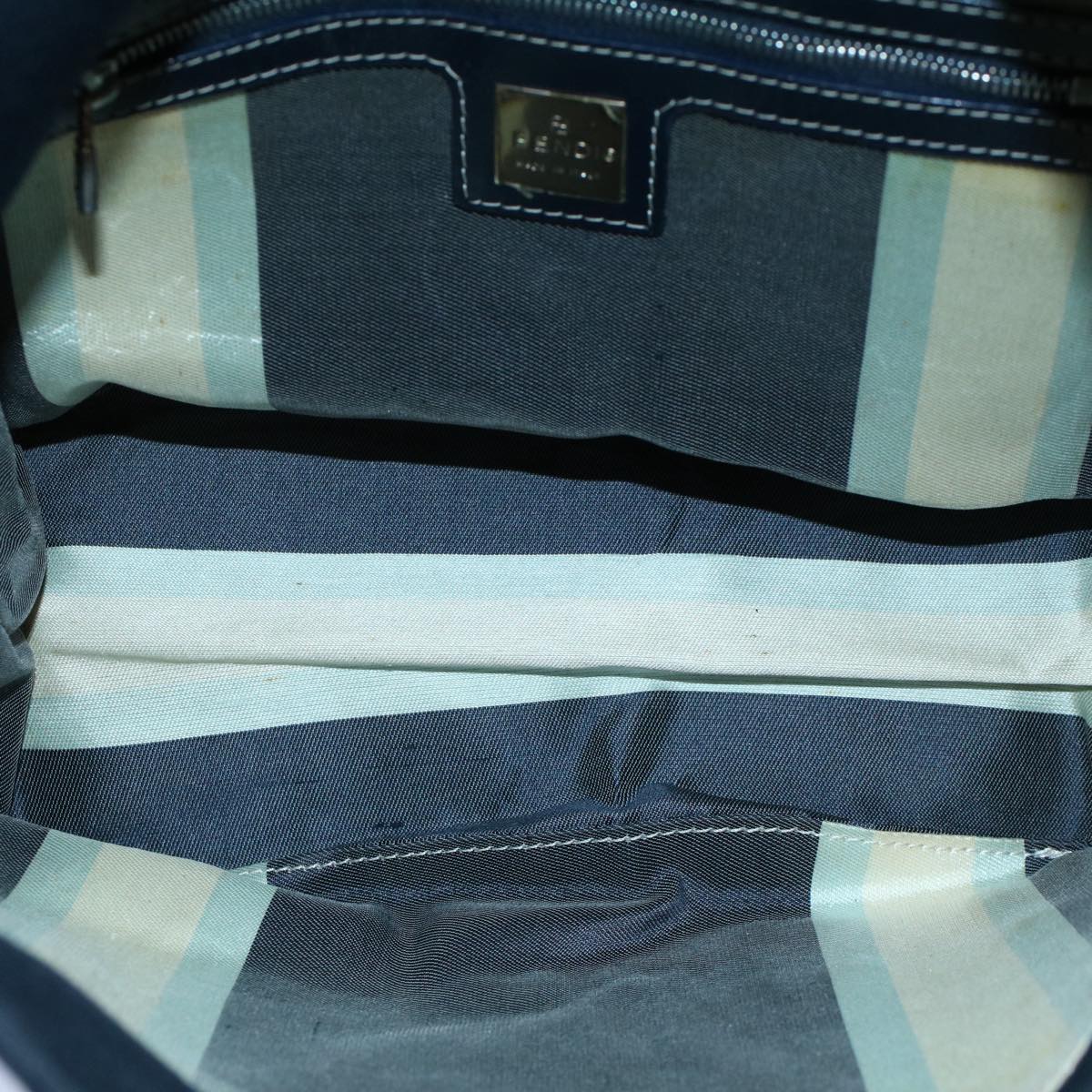 FENDI Shoulder Bag Canvas Navy bs8339