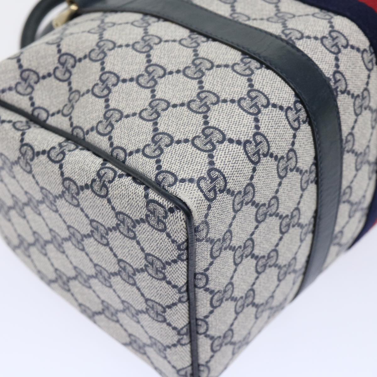 GUCCI GG Canvas Sherry Line Boston Bag Red Navy gray 010 378 bs8340