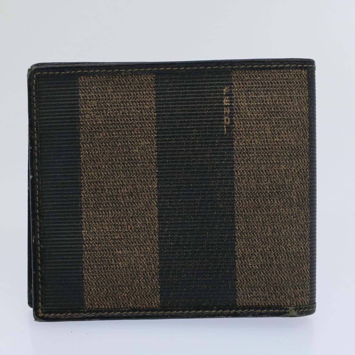 FENDI Zucca Zucchino Canvas Pouch Wallet Canvas 4Set Brown Black bs8399