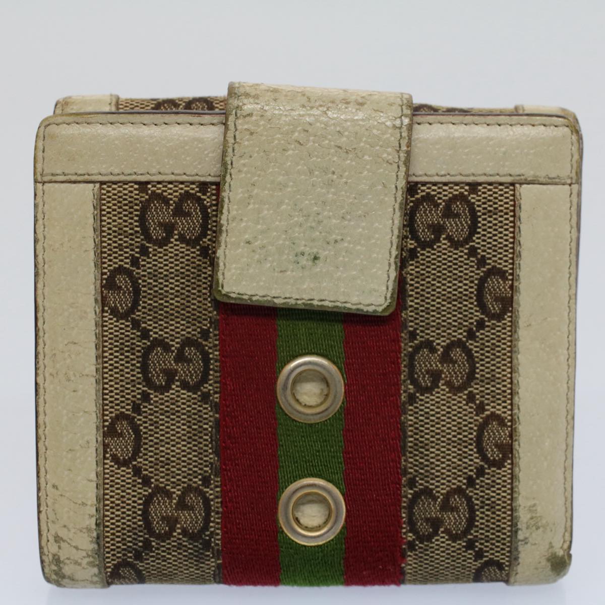 GUCCI GG Canvas Web Sherry Line Wallet Leather 5Set Beige Red black bs8401