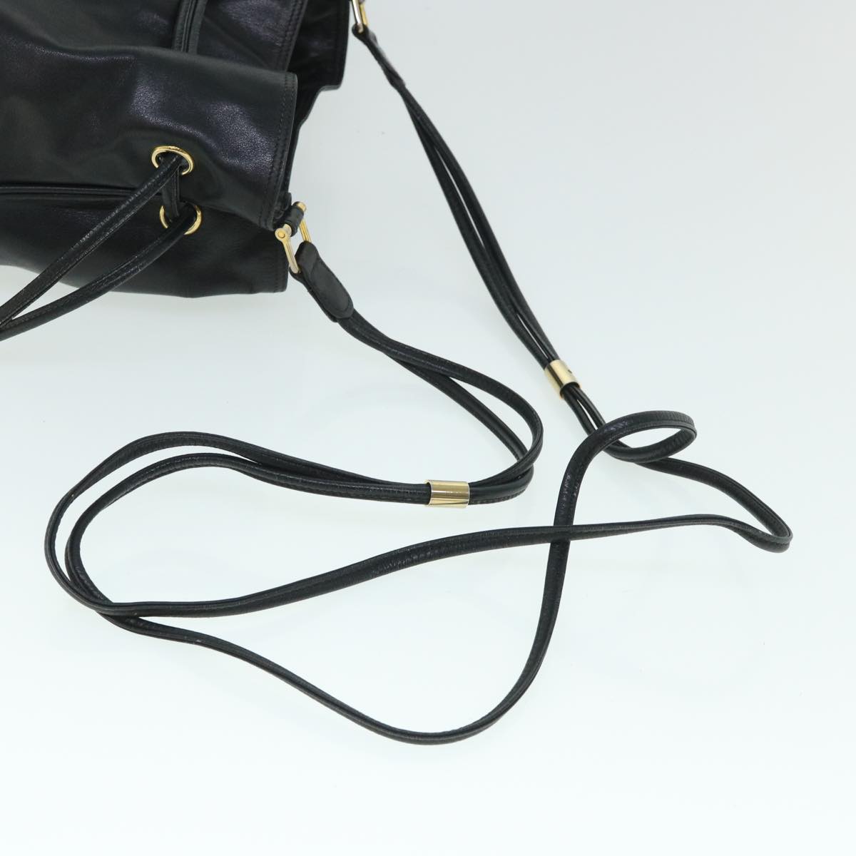 GUCCI Shoulder Bag Leather Black bs8418