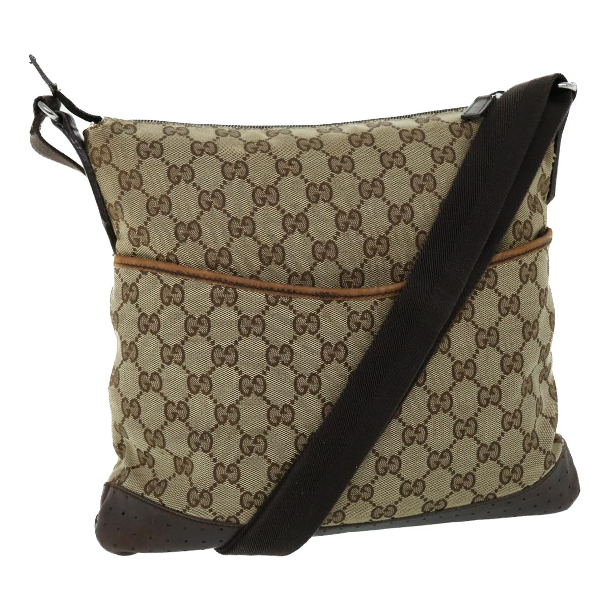 GUCCI GG Canvas Shoulder Bag Beige Brown 145872 123 bs8422