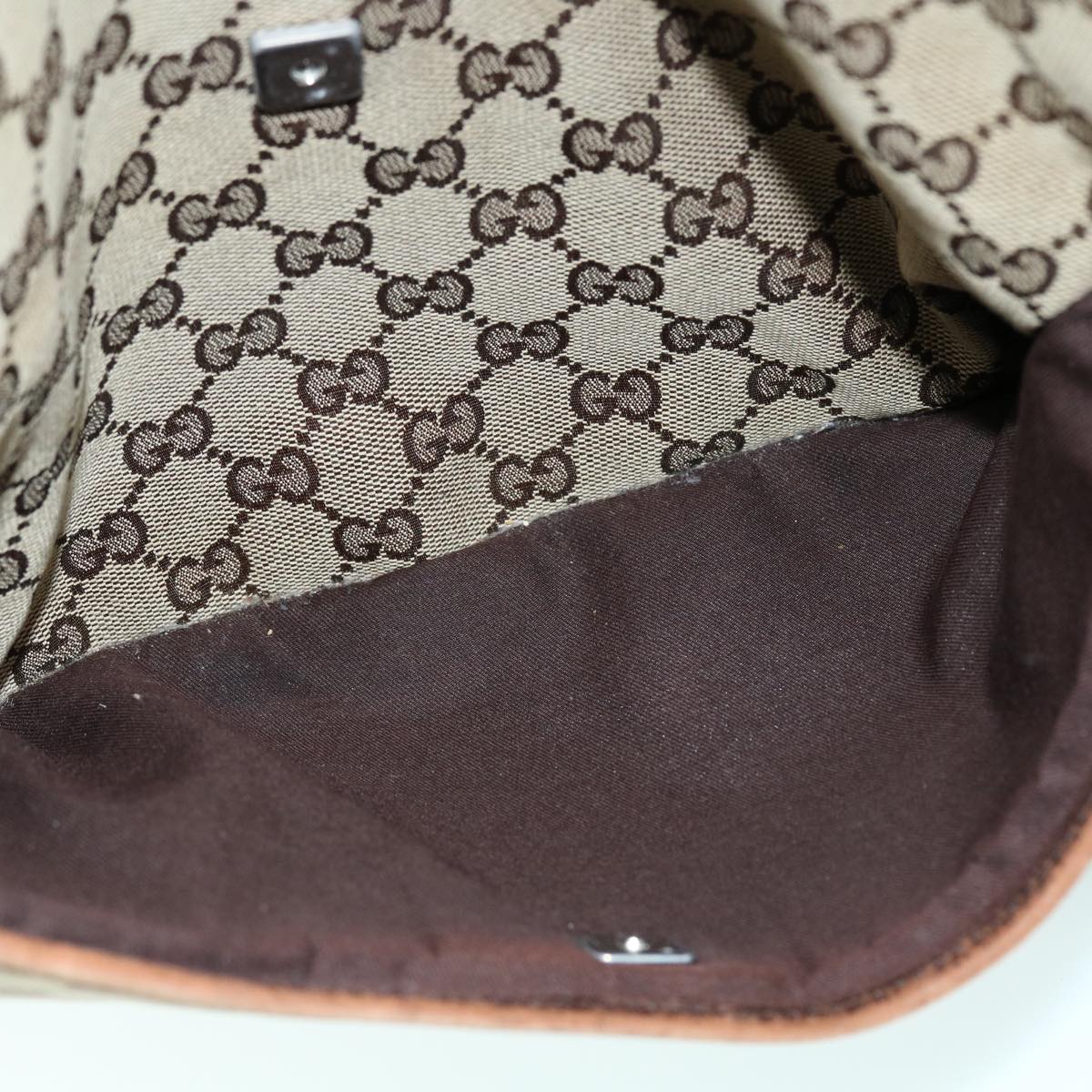 GUCCI GG Canvas Shoulder Bag Beige Brown 145872 123 bs8422