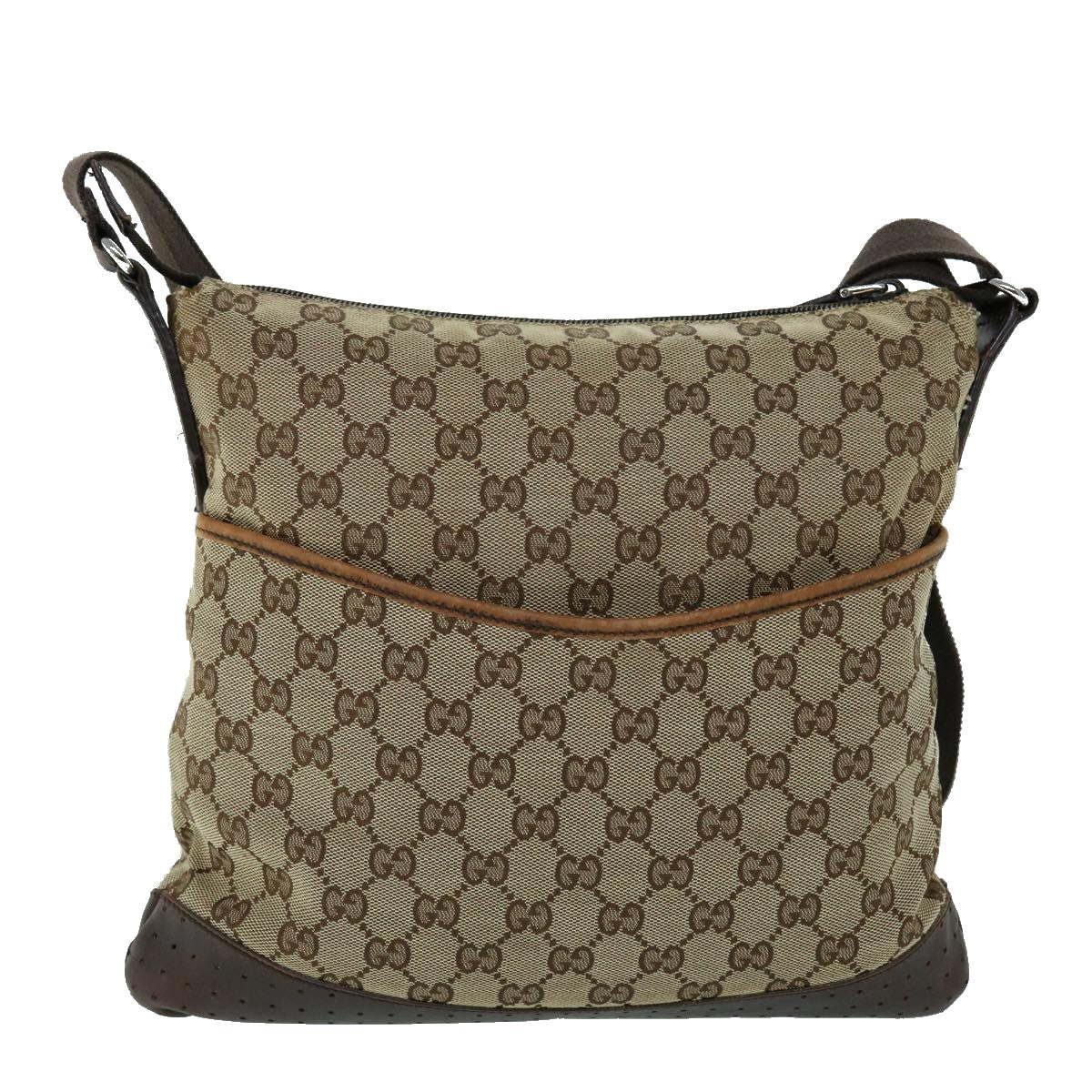 GUCCI GG Canvas Shoulder Bag Beige Brown 145872 123 bs8422