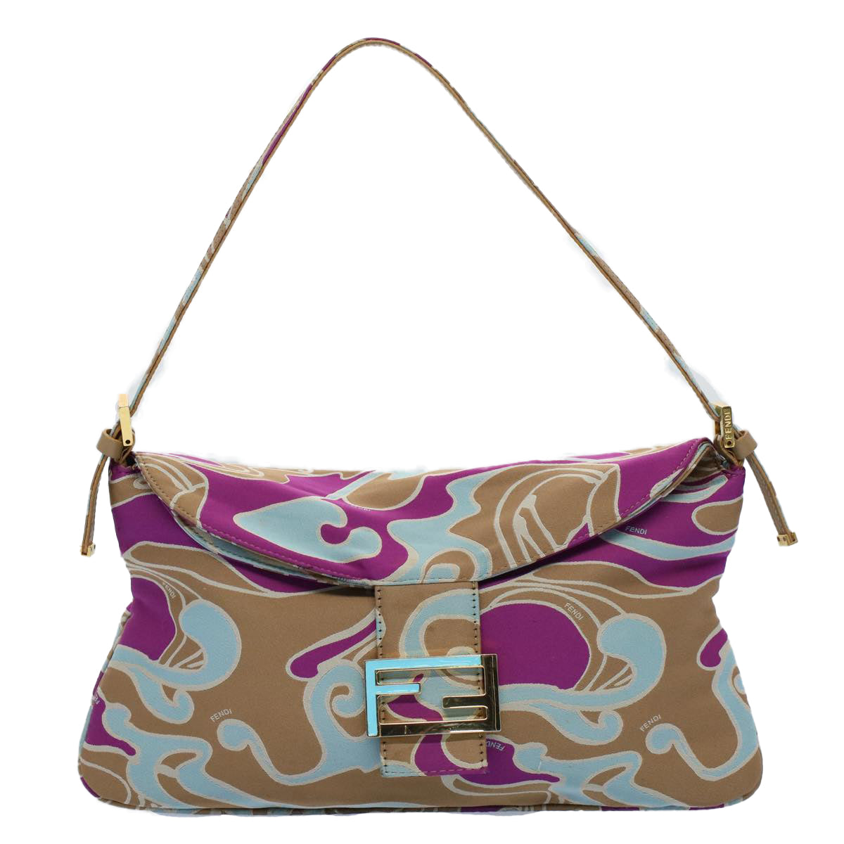FENDI Mamma Baguette Shoulder Bag Canvas Multicolor 2305 26796 018 bs8434