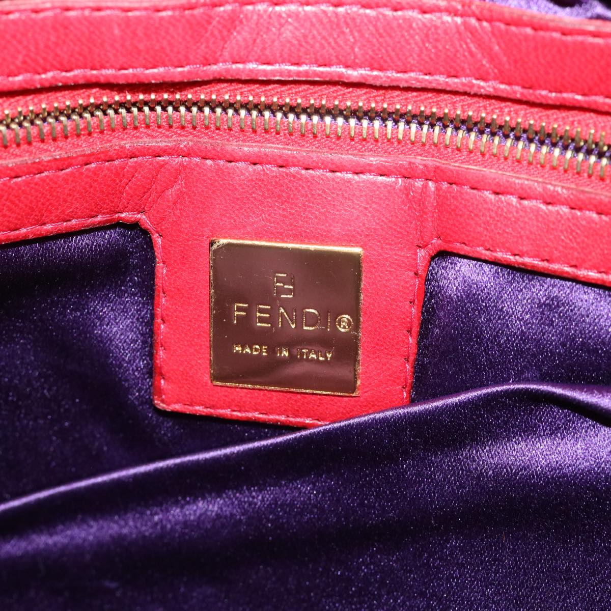 FENDI Mamma Baguette Shoulder Bag Suede Red bs8443